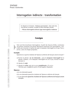 Interrogation indirecte : transformation