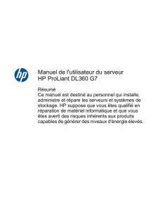 Manuel de l`utilisateur du serveur HP ProLiant DL360 G7