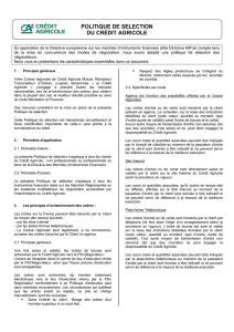 POLITIQUE D`EXECUTION - Crédit Agricole Normandie