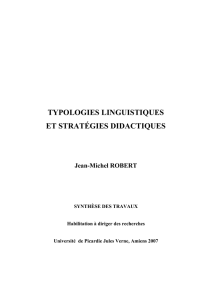 typologies linguistiques et stratégies didactiques