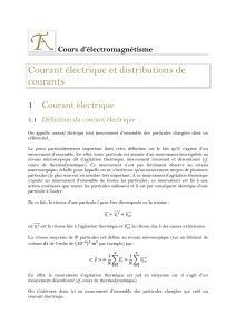 Courant électrique et distributions de courants