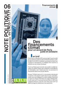 Des financements climat pour un accord de Paris - CNCD