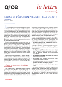 L`OFCE et l`élection présidentielle de 2017 - sciences