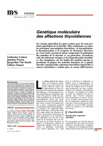 Génétique moléculaire des affections thyroïdiennes - iPubli