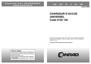CHARGEUR D`ACCUS UNIVERSEL Code 0130 136
