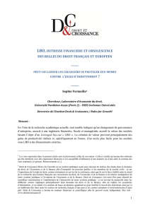 lbo, detresse financiere et obsolescence des regles du droit français