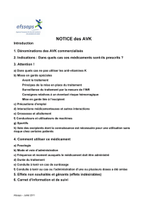 AVK - Notice d`information se trouvant dans les boites de