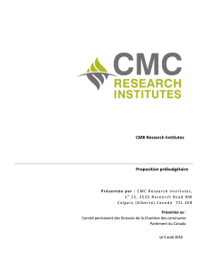 CMR Research Institutes Proposition prébudgétaire
