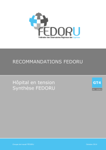 RECOMMANDATIONS FEDORU Hôpital en tension Synthèse