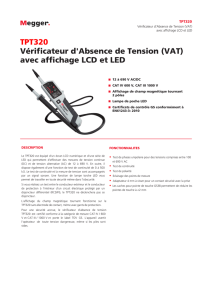 TPT320 Vérificateur d`Absence de Tension (VAT) avec affichage