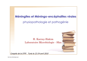 Méningites et Méningo-encéphalites virales physiopathologie et