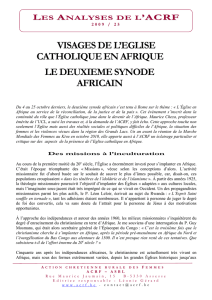 VISAGES DE L`EGLISE CATHOLIQUE EN AFRIQUE