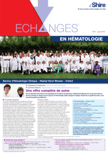 en hématologie - Hôpitaux Universitaires Henri Mondor