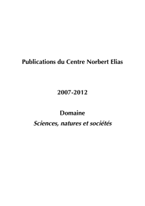 Sciences, natures et sociétés - Centre Norbert Elias