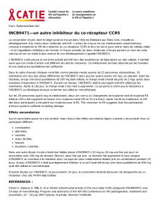 INCB9471—un autre inhibiteur du co-récepteur CCR5