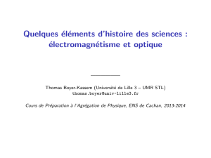 Quelques éléments d`histoire des sciences : électromagnétisme et