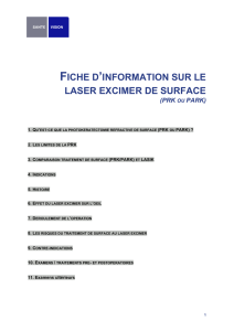 fiche d`information sur le laser excimer de surface
