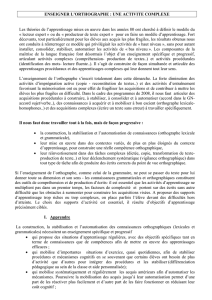 Article D Roure : Enseigner l`orthographe