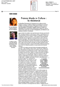 France Made in Culture : la résistance