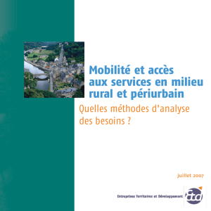 Mobilité et accès aux services en milieu rural et - Accueil