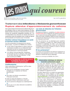 Traitement des infections à Neisseria gonorrhoeae Rupture