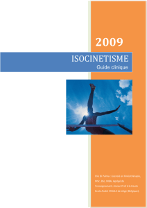 Guide clinique sur isocinétisme