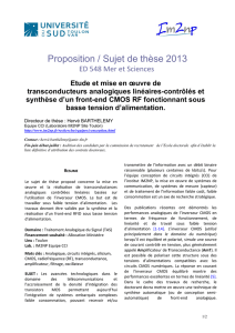 Proposition / Sujet de thèse 2013