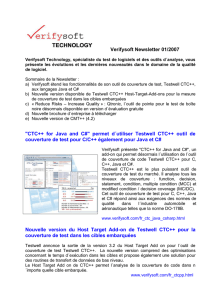 Verifysoft Newsletter 01/2007 "CTC++ for Java and C#" permet d