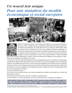 Pour une mutation du modèle économique et social européen