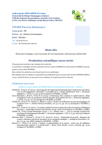 VIVIEN FRANCK-DOMINIQUE Mots-clés Production scientifique