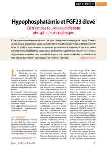 Hypophosphatémie et FGF23 élevé