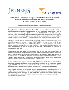 JX594/TG6006 : Jennerex et Transgene présentent des données de