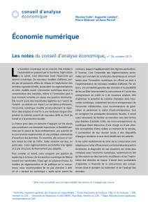 Économie numérique - Conseil d`Analyse Economique