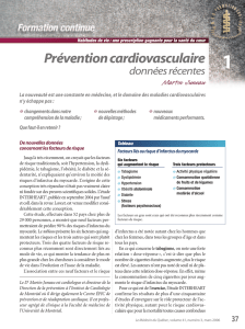 Prévention cardiovasculaire : données récentes
