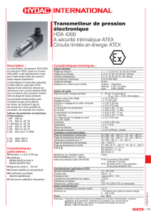 Transmetteur de pression électronique HDA 4300 A