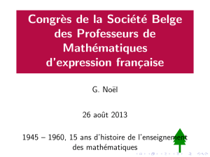 Congrès de la Société Belge des Professeurs de Mathématiques d