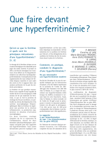Que faire devant une hyperferritinémie?
