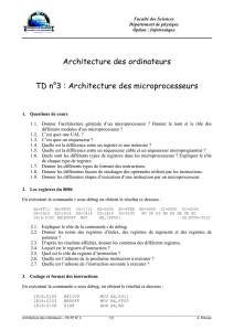 Architecture des ordinateurs TD n°3 : Architecture des