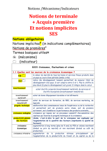 Notions de terminale + Acquis première Et notions implicites SES