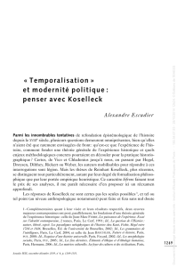 « Temporalisation » et modernité politique : penser avec Koselleck