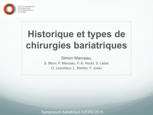 Historique et types de chirurgies bariatriques