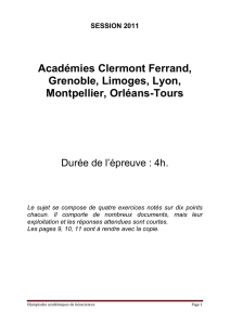 Sujet Académies de Clermont-Ferrand, Grenoble