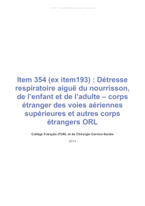 Item 354 (ex item193) : Détresse respiratoire aiguë du nourrisson