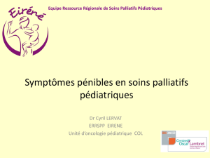 Symptômes en soins palliatifs pédiatriques