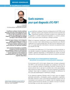 Quels examens pour quel diagnostic d`IC-FSP?