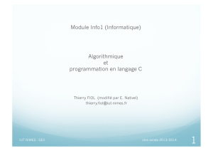 Module Info1 (Informatique) Algorithmique et programmation en
