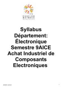 Syllabus Département: Électronique Semestre 9AICE Achat