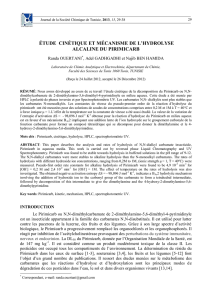 étude cinétique et mécanisme de l`hydrolyse alcaline du pirimicarb