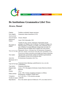 De Institutione Grammatica Libri Tres Álvares, Manuel