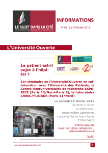 INFORMATIONS L`Université Ouverte